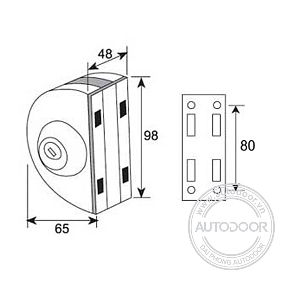 Khóa cửa kính bán nguyệt 1 cánh - Ảnh 3
