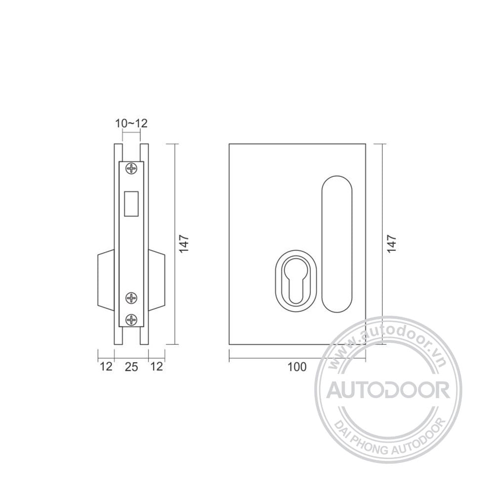 Khóa cửa kính PL-1300 - Ảnh 2
