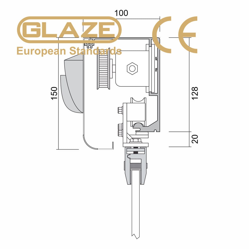 Cửa trượt tự động Glaze DS100 - Ảnh 4