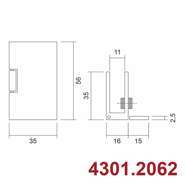 Bản lề tủ kính 2062 - Ảnh 3