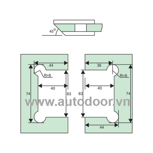 Bản lề cửa kính 2206-GG135° - Ảnh 2