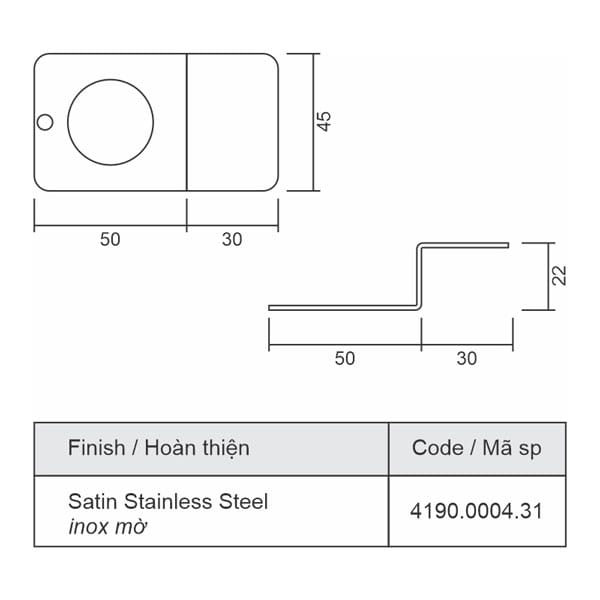 Tay khoá ngoài cửa thoát hiểm GP004 - Ảnh 2