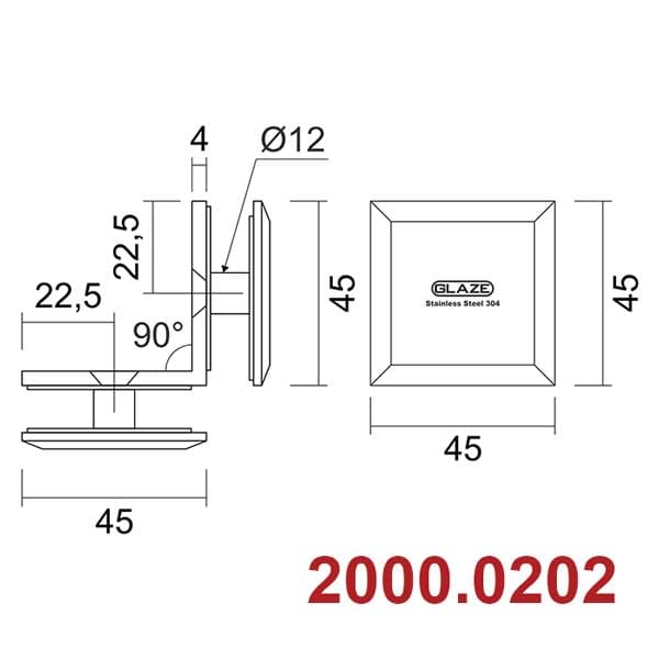 Kẹp kính kính 90° 2000 - Ảnh 2