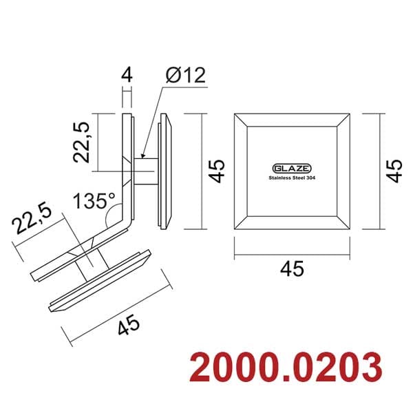 Kẹp kính kính 135° 2000 - Ảnh 2