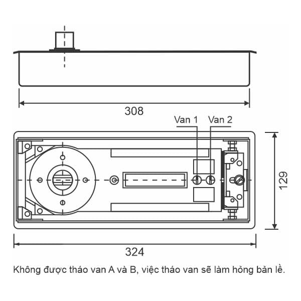 Bản lề sàn 100kg Glaze - Ảnh 3