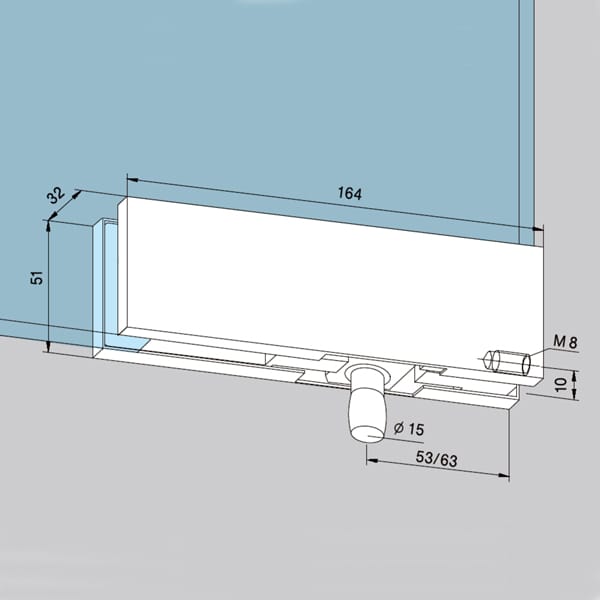 Kẹp kính đỉnh cửa bản lề sàn - Ảnh 2