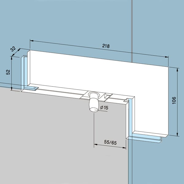 Kẹp kính đỉnh L cửa bản lề sàn - Ảnh 2