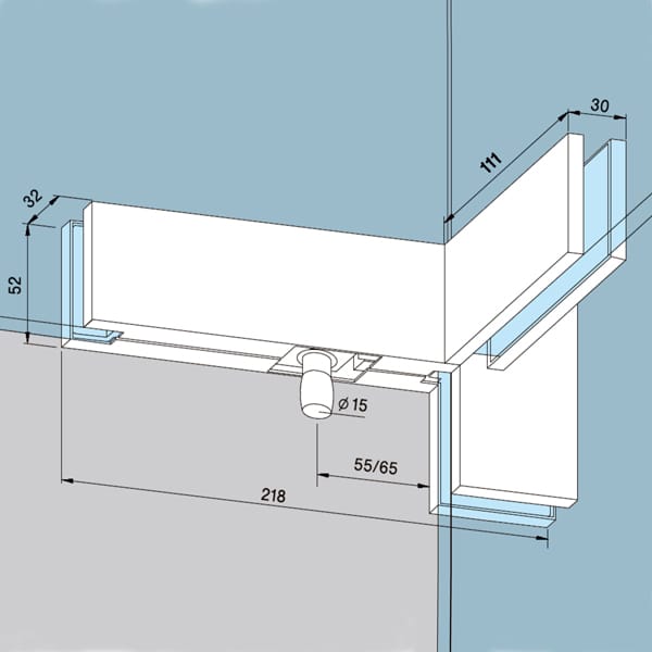Kẹp kính đỉnh F cửa bản lề sàn bên phải - Ảnh 2
