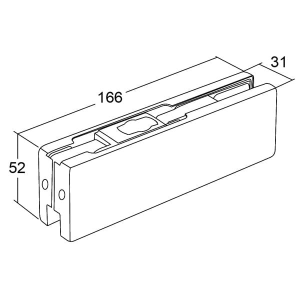 Kẹp kính dưới cửa bản lề sàn loại P - Ảnh 2