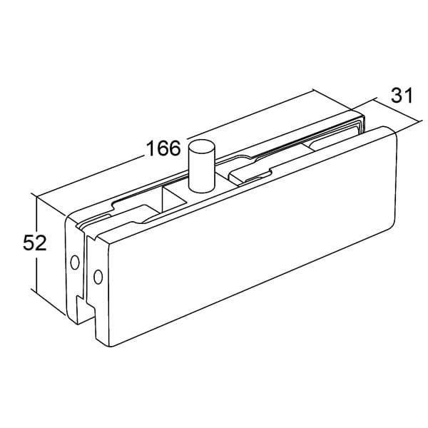 Kẹp kính đỉnh cửa bản lề sàn loại S - Ảnh 2